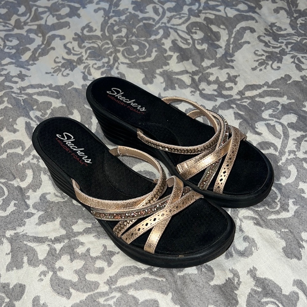 Skechers memory foam wedge sandals